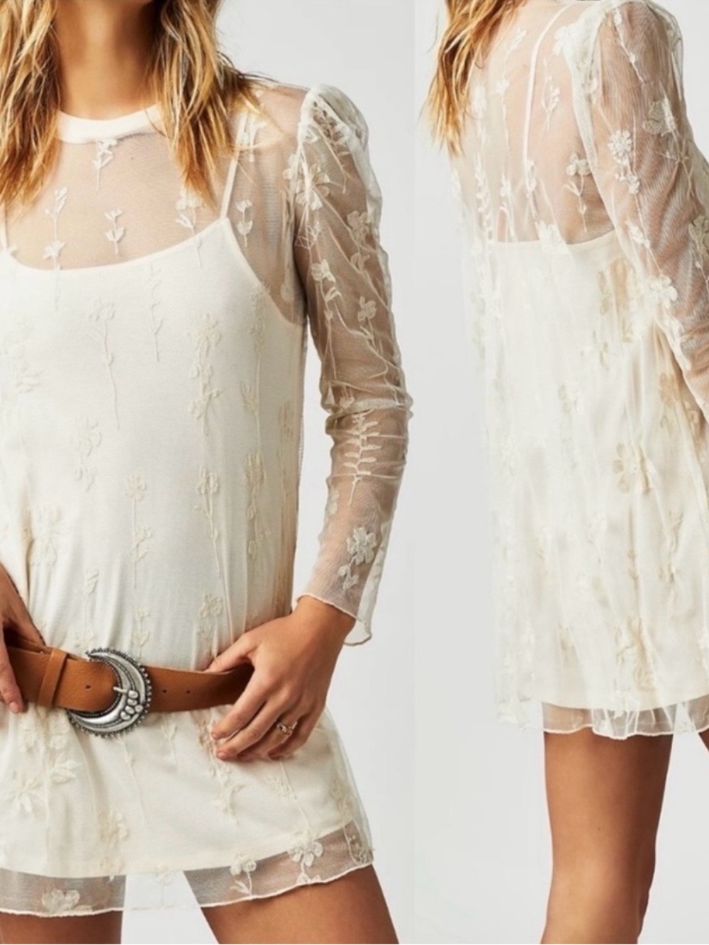 Free People Cecelia Sheer Mini Dress